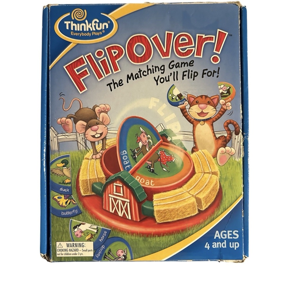 Flipover Matching Game COMPLETE Thinkfun 2009 Preschool Kids Animals Educational
